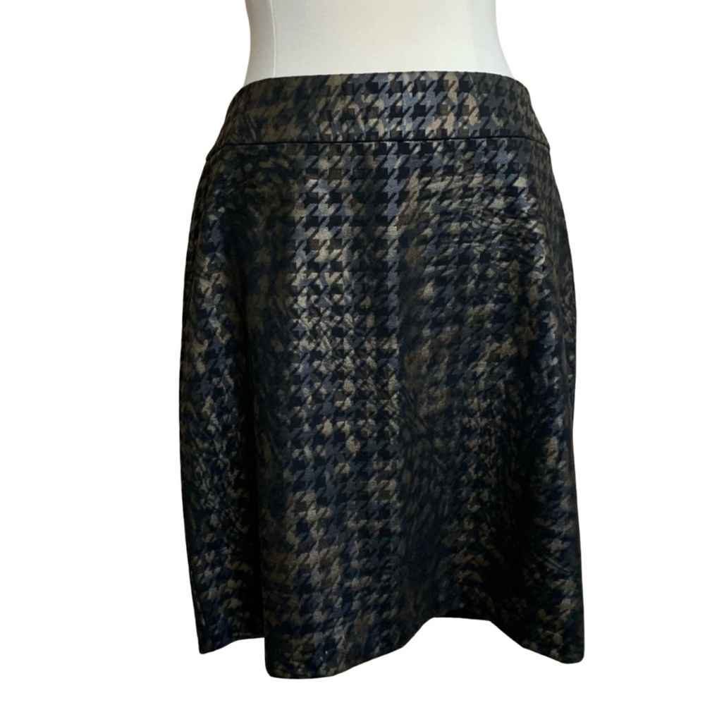 TRIBAL Skirt Black Bronze Houndstooth Size 14 Pencil Straight